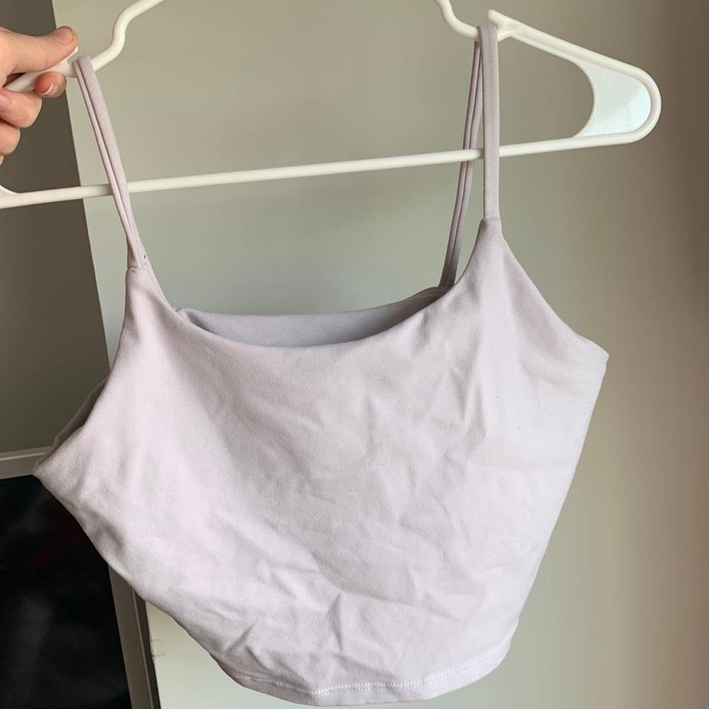 Medium White Supported crop tank top